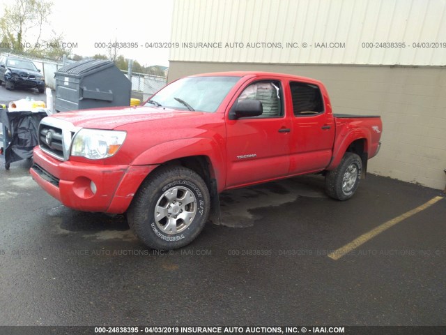 5TELU42N58Z513189 - 2008 TOYOTA TACOMA DOUBLE CAB 红色 照片 2
