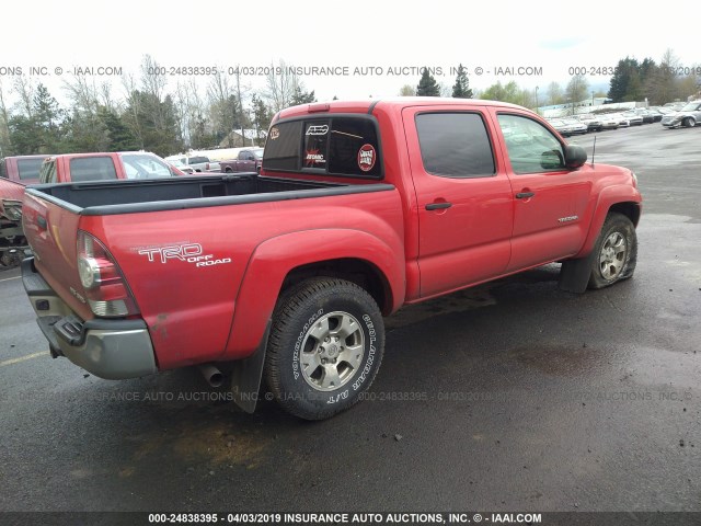 5TELU42N58Z513189 - 2008 TOYOTA TACOMA DOUBLE CAB 红色 照片 4