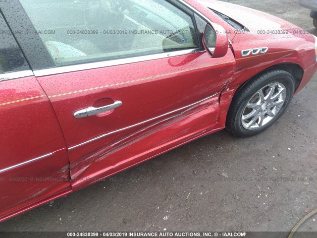 1G4HD57296U161956 - 2006 BUICK LUCERNE CXL RED photo 6