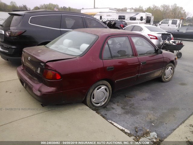 1NXBR12E6YZ386761 - 2000 TOYOTA COROLLA VE/CE/LE RED photo 4