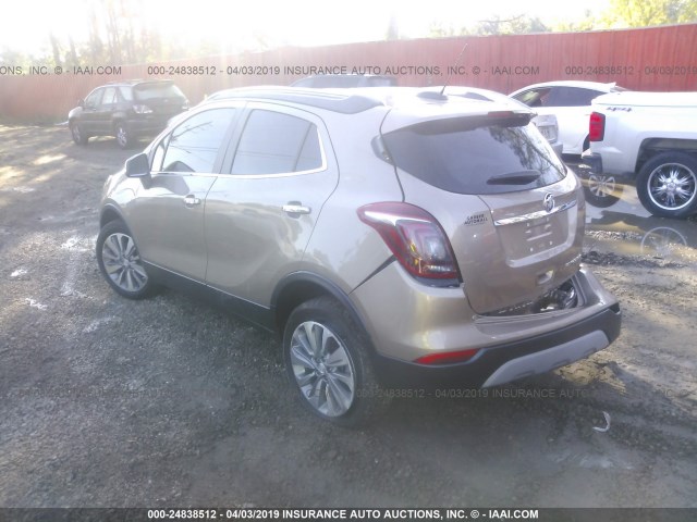 KL4CJASB6KB707295 - 2019 BUICK ENCORE PREFERRED BROWN photo 3