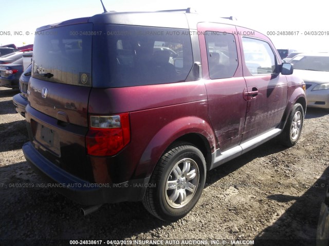 5J6YH18768L011365 - 2008 HONDA ELEMENT EX MAROON photo 4