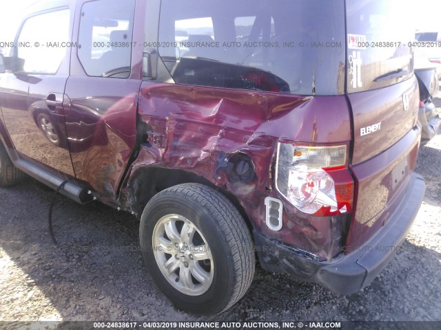 5J6YH18768L011365 - 2008 HONDA ELEMENT EX MAROON photo 6