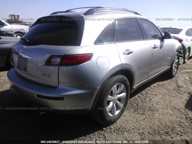 JNRAS08W64X218805 - 2004 INFINITI FX35 SILVER photo 4