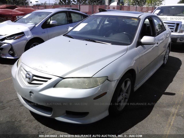 1YVHP80D655M59313 - 2005 MAZDA 6 S SILVER photo 2