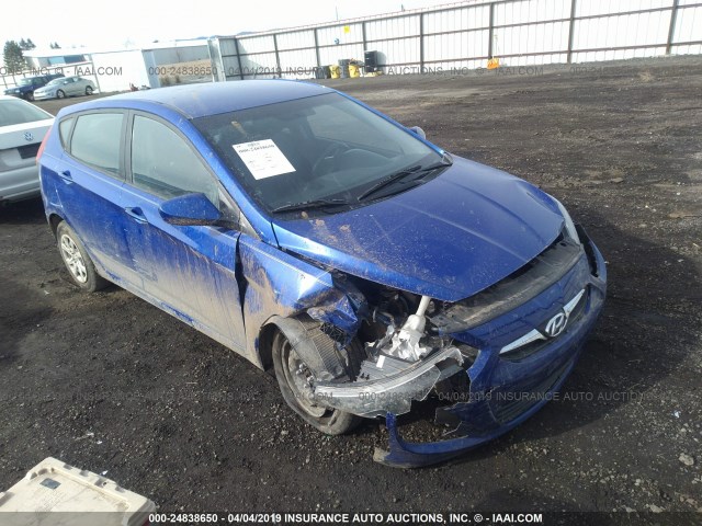 KMHCT5AE8EU164524 - 2014 HYUNDAI ACCENT GLS/GS BLUE photo 1