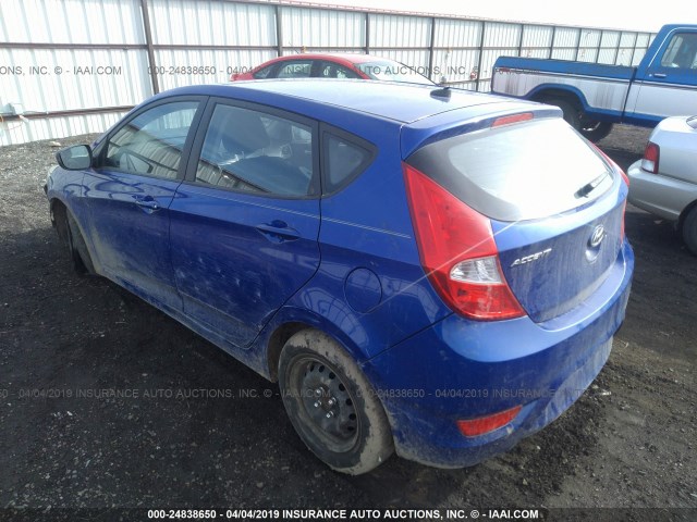 KMHCT5AE8EU164524 - 2014 HYUNDAI ACCENT GLS/GS BLUE photo 3