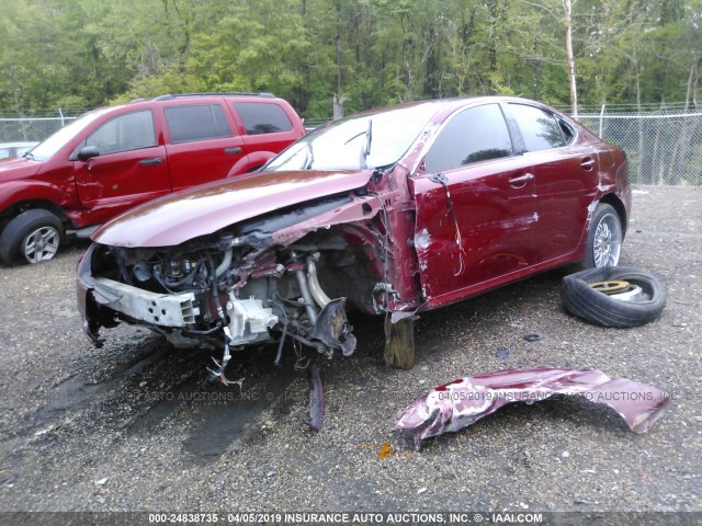 JTHBK262X65000590 - 2006 LEXUS IS 250 BURGUNDY photo 2