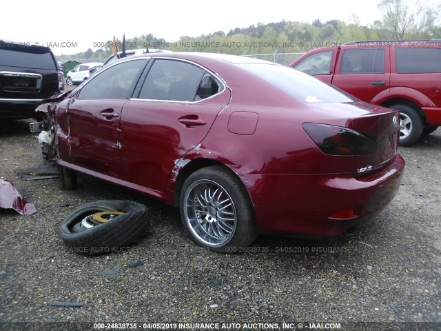 JTHBK262X65000590 - 2006 LEXUS IS 250 BURGUNDY photo 3