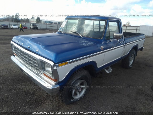 F14SRAG8507 - 1978 FORD F100 BLUE photo 2