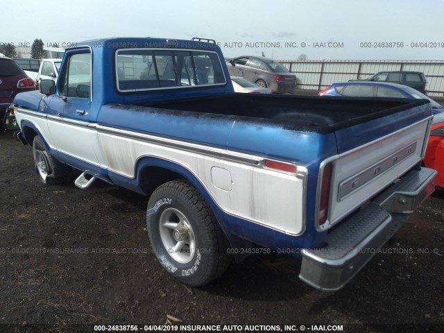 F14SRAG8507 - 1978 FORD F100 BLUE photo 3