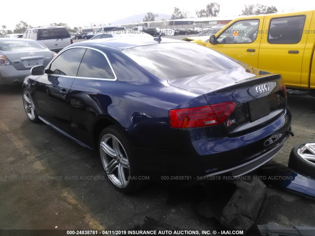 WAUCGAFR6DA033246 - 2013 AUDI S5 PREMIUM PLUS BLUE photo 3