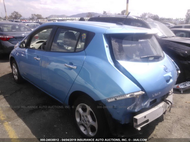 JN1AZ0CP9CT018506 - 2012 NISSAN LEAF SV/SL BLUE photo 3