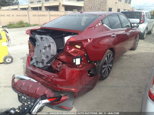 1N4BL4FV3KC140030 - 2019 NISSAN ALTIMA PLATINUM RED photo 4