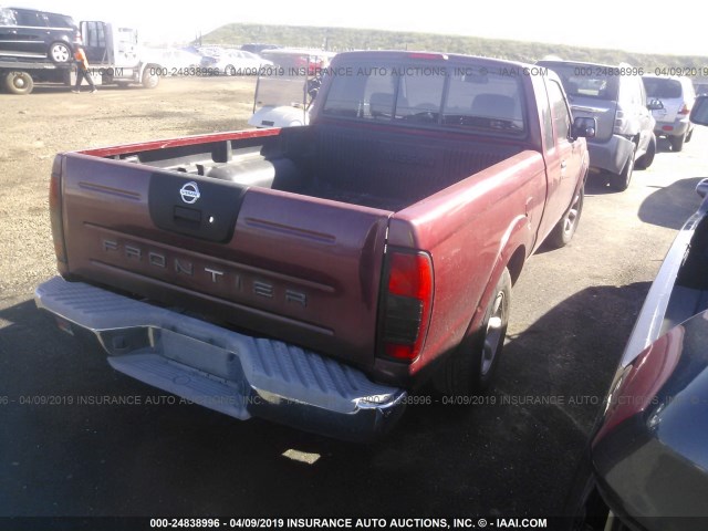 1N6DD26S21C395189 - 2001 NISSAN FRONTIER KING CAB XE RED photo 4