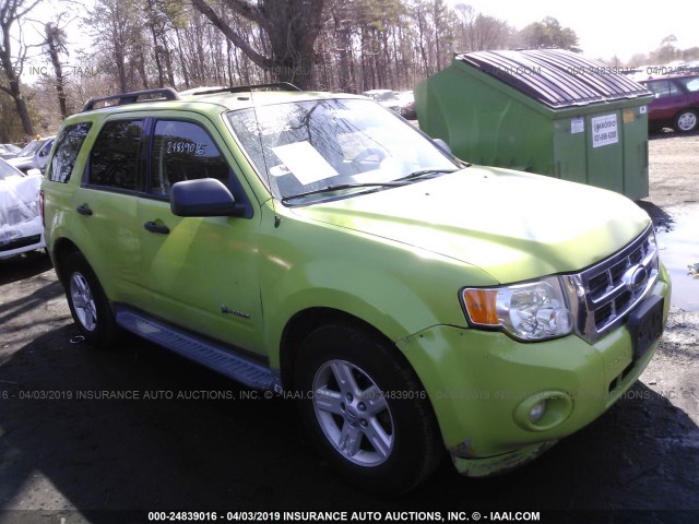 1FMCU49369KC15692 - 2009 FORD ESCAPE HYBRID GREEN photo 1