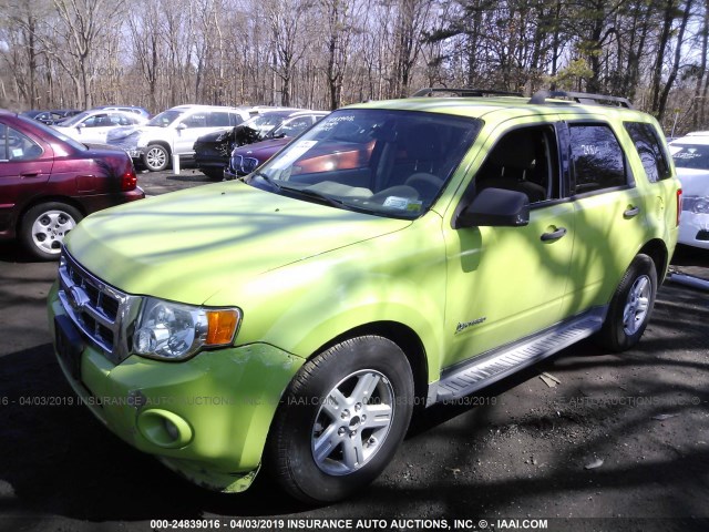 1FMCU49369KC15692 - 2009 FORD ESCAPE HYBRID GREEN photo 2