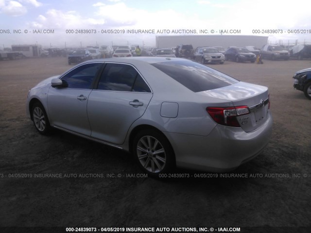 4T1BD1FK7CU011887 - 2012 TOYOTA CAMRY HYBRID/LE/XLE SILVER photo 3