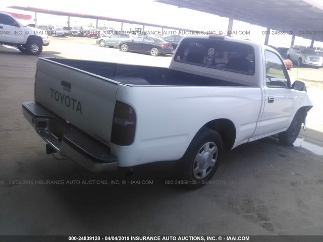 4TANL42N8VZ306360 - 1997 TOYOTA TACOMA WHITE photo 4