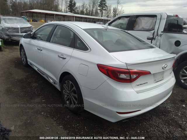 5NPE34AF2GH412005 - 2016 HYUNDAI SONATA SPORT/LIMITED WHITE photo 3