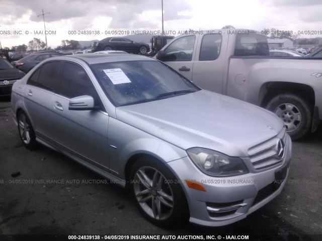 WDDGF4HBXCA634088 - 2012 MERCEDES-BENZ C 250 SILVER photo 1