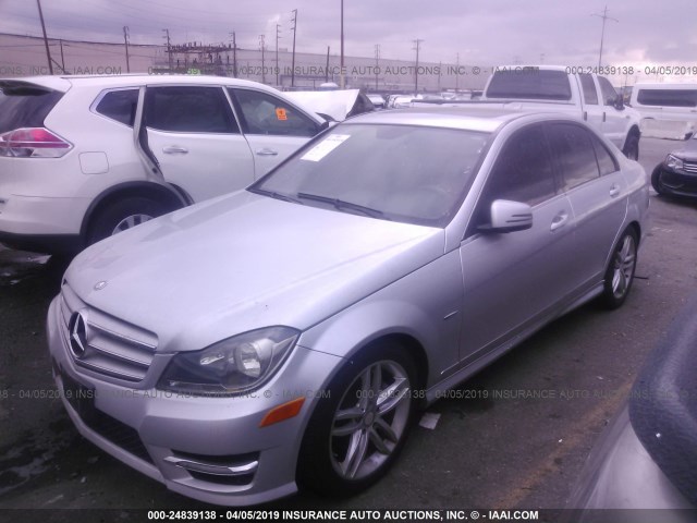 WDDGF4HBXCA634088 - 2012 MERCEDES-BENZ C 250 SILVER photo 2