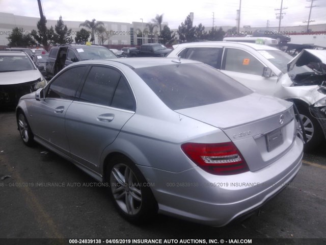 WDDGF4HBXCA634088 - 2012 MERCEDES-BENZ C 250 SILVER photo 3