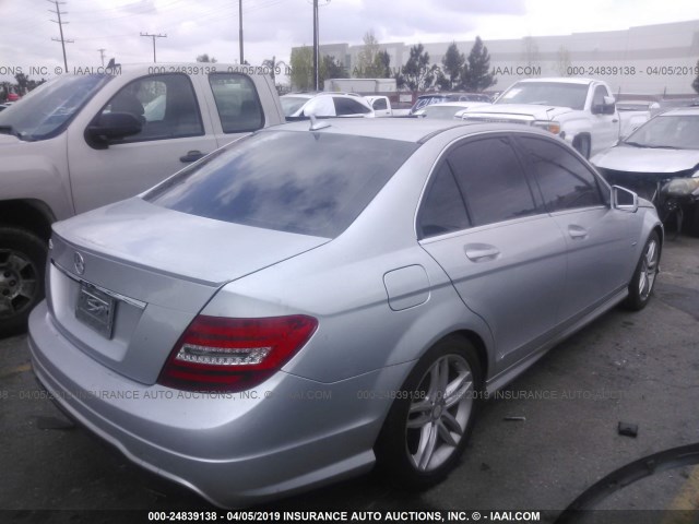 WDDGF4HBXCA634088 - 2012 MERCEDES-BENZ C 250 SILVER photo 4