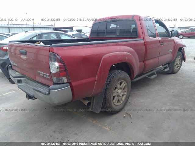 5TFTU4GN2DX037669 - 2013 TOYOTA TACOMA PRERUNNER ACCESS CAB RED photo 4