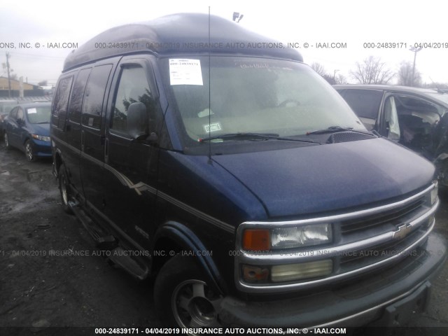 1GBFG15M011219659 - 2001 CHEVROLET EXPRESS G1500  BLUE photo 1