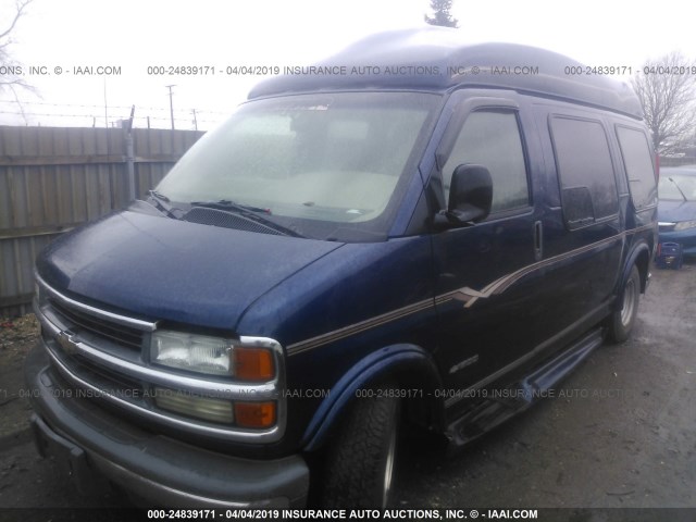 1GBFG15M011219659 - 2001 CHEVROLET EXPRESS G1500  BLUE photo 2