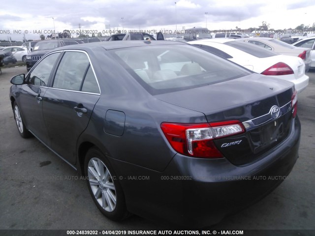 4T1BF1FK9CU061829 - 2012 TOYOTA CAMRY SE/LE/XLE GRAY photo 3