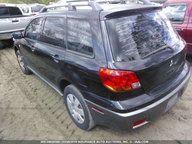 JA4LX31F24U000359 - 2004 MITSUBISHI OUTLANDER LS BLACK photo 3