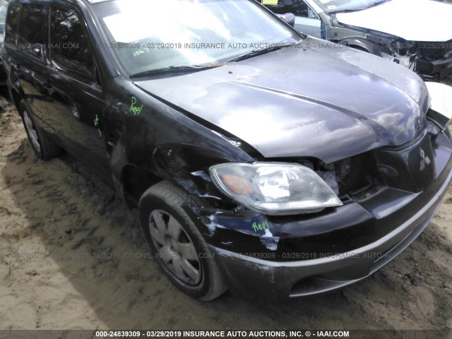 JA4LX31F24U000359 - 2004 MITSUBISHI OUTLANDER LS BLACK photo 6