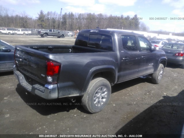 5TFCZ5ANXKX171357 - 2019 TOYOTA TACOMA DOUBLE CAB/SR/SR5/TRD SPO GRAY photo 4