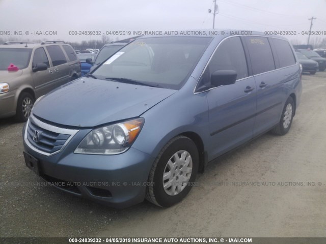 5FNRL38289B047362 - 2009 HONDA ODYSSEY LX BLUE photo 2