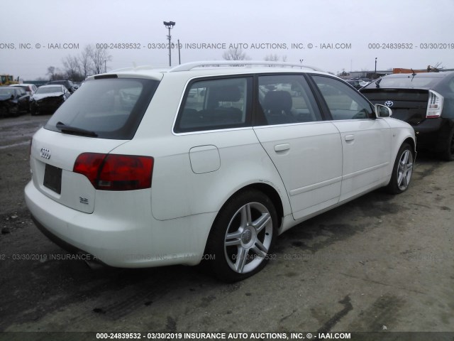 WAUKH78E86A244201 - 2006 AUDI A4 3.2 AVANT QUATTRO WHITE photo 4