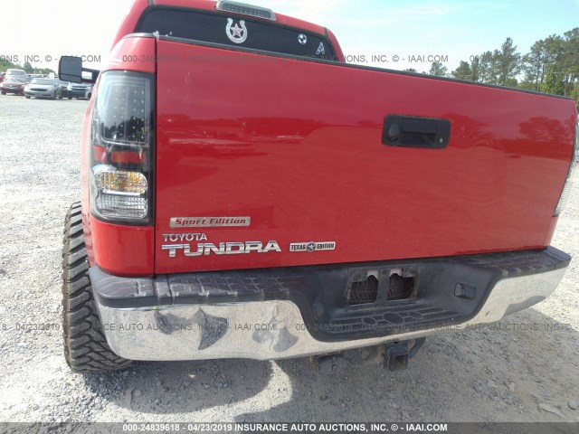 5TFEM5F19BX022161 - 2011 TOYOTA TUNDRA RED photo 6