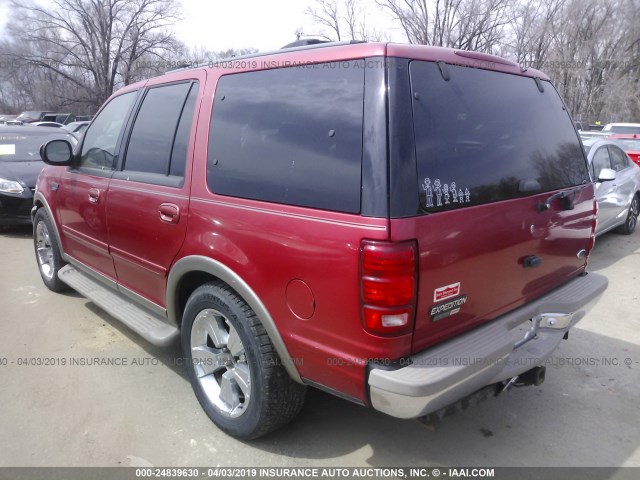 1FMRU17L8YLB97846 - 2000 FORD EXPEDITION EDDIE BAUER RED photo 3