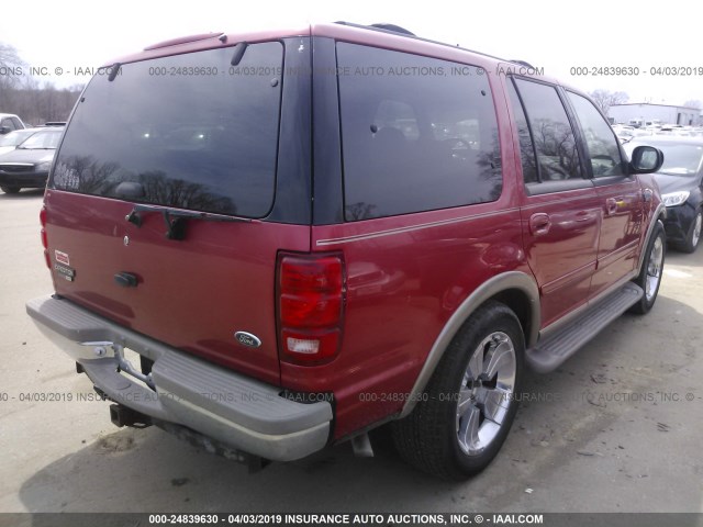 1FMRU17L8YLB97846 - 2000 FORD EXPEDITION EDDIE BAUER RED photo 4