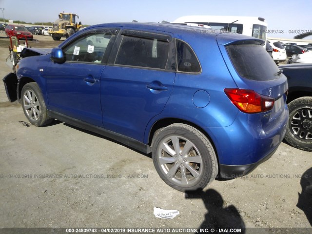 4A4AP3AU3FE053959 - 2015 MITSUBISHI OUTLANDER SPORT ES BLUE photo 3