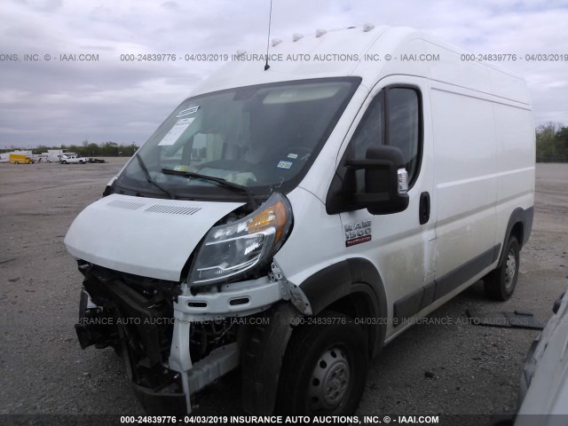 3C6TRVBG6KE515354 - 2019 RAM PROMASTER 1500 1500 HIGH WHITE photo 2