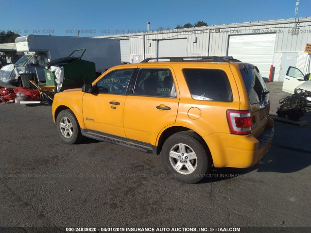 1FMCU4K38BKB04755 - 2011 FORD ESCAPE HYBRID YELLOW photo 3