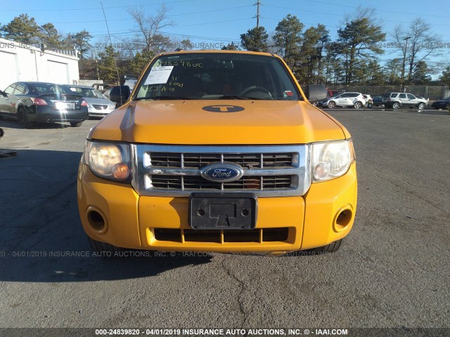 1FMCU4K38BKB04755 - 2011 FORD ESCAPE HYBRID YELLOW photo 6