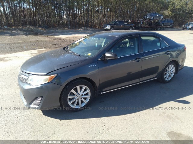 4T1BD1FK0CU061997 - 2012 TOYOTA CAMRY HYBRID/LE/XLE GRAY photo 2