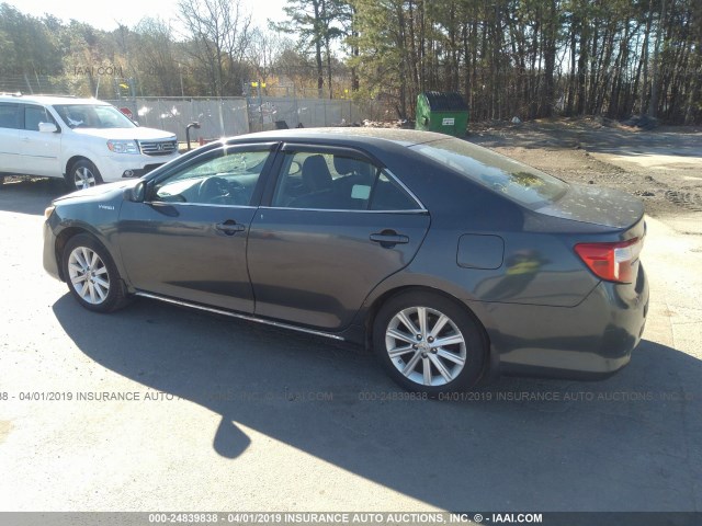 4T1BD1FK0CU061997 - 2012 TOYOTA CAMRY HYBRID/LE/XLE GRAY photo 3