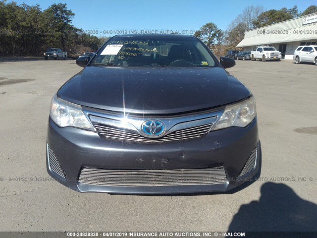 4T1BD1FK0CU061997 - 2012 TOYOTA CAMRY HYBRID/LE/XLE GRAY photo 6