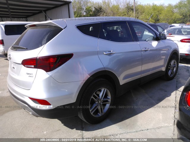 5XYZTDLB1JG526362 - 2018 HYUNDAI SANTA FE SPORT  SILVER photo 4