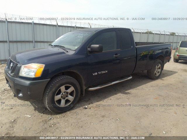 1N6BA06F88N307381 - 2008 NISSAN TITAN XE/SE/LE BLUE photo 2