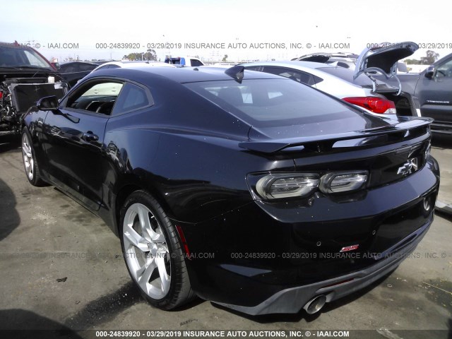 1G1FH1R7XK0107223 - 2019 CHEVROLET CAMARO SS BLACK photo 3